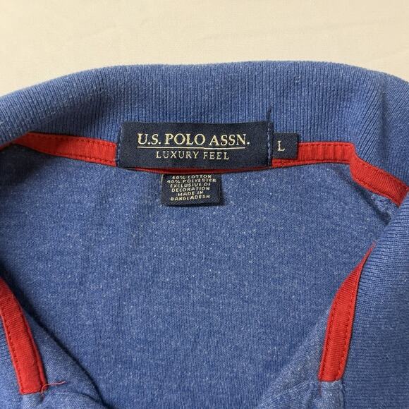 US Polo Assn. Polo Shirt, Royal Blue, Men's Size L, LUXURY FEEL - Picture 4 of 9